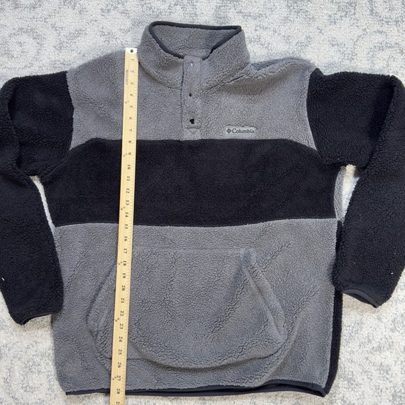 Columbia‎ 1/4 Snap Fleece Pullover Men's Size Large Gray Black Hiking Outdoor - Picture 11 of 14